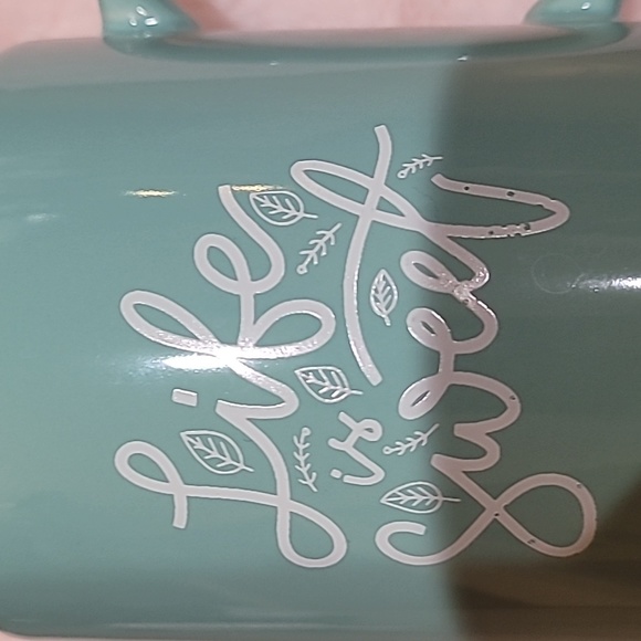 Set of 2 Life is Sweet Mugs Light Blue - Picture 3 of 6
